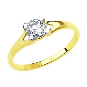 Кольцо из лимонного золота Diamant 53-110-00896-1 с фианитом 53-110-00896-1 фото