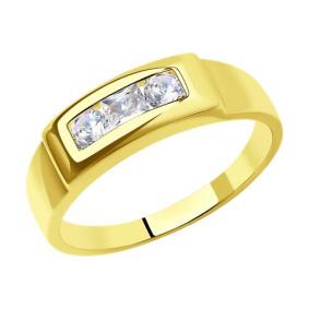 Кольцо из лимонного золота Diamant 53-110-01553-1 с фианитом 53-110-01553-1 фото