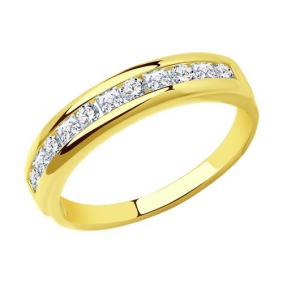 Кольцо из лимонного золота Diamant 53-110-01564-1 с фианитом 53-110-01564-1 фото