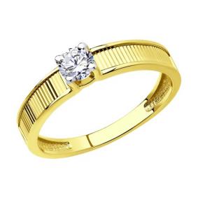 Кольцо из лимонного золота Diamant 53-110-01571-1 с фианитом 53-110-01571-1 фото