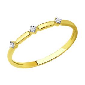 Кольцо из лимонного золота Diamant 53-110-01577-1 с фианитом 53-110-01577-1 фото
