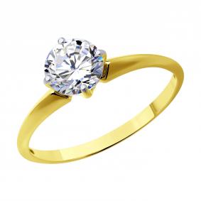 Золотое кольцо SOKOLOV 53-110-01794-1 с фианитом 53-110-01794-1 фото