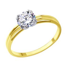 Кольцо из лимонного золота Diamant 53-110-01841-1 с фианитом 53-110-01841-1 фото
