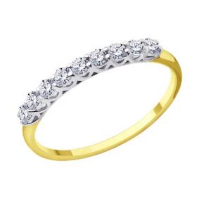 Кольцо из лимонного золота Diamant 53-110-01914-1 с фианитом 53-110-01914-1 фото