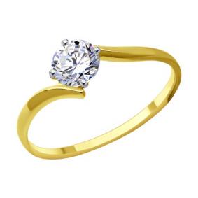 Кольцо из лимонного золота Diamant 53-110-01928-1 с фианитом 53-110-01928-1 фото