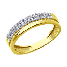 Кольцо из лимонного золота Diamant 53-110-02460-1 с фианитом 53-110-02460-1 фото