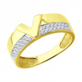 Золотое кольцо SOKOLOV 53-110-02978-1 с фианитом 53-110-02978-1 фото