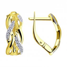 Золотые серьги SOKOLOV 53-120-00221-1 с фианитом 53-120-00221-1 фото