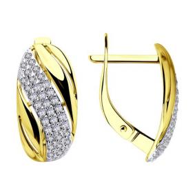 Серьги из лимонного золота Diamant 53-120-00233-1 с фианитом 53-120-00233-1 фото
