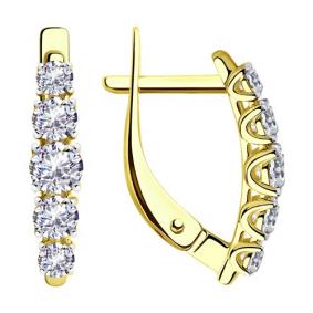 Серьги из лимонного золота Diamant 53-120-00308-1 с фианитом 53-120-00308-1 фото