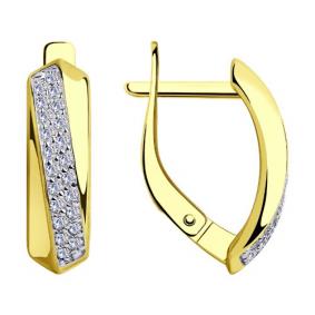 Серьги из лимонного золота Diamant 53-120-00424-1 с фианитом 53-120-00424-1 фото