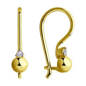 Серьги из лимонного золота Diamant 53-120-00511-1 с фианитом 53-120-00511-1 фото