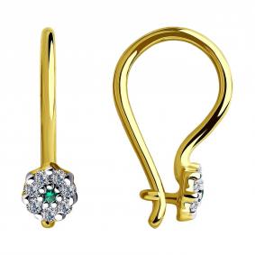 Золотые серьги SOKOLOV 53-120-00676-1 с фианитом 53-120-00676-1 фото
