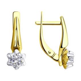 Серьги из лимонного золота Diamant 53-120-00734-1 с фианитом 53-120-00734-1 фото
