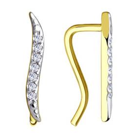 Серьги из лимонного золота Diamant 53-120-00814-1 с фианитом 53-120-00814-1 фото