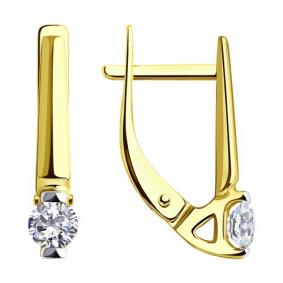 Серьги из лимонного золота Diamant 53-120-00840-1 с фианитом 53-120-00840-1 фото