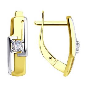 Серьги из лимонного золота Diamant 53-120-00892-1 с фианитом 53-120-00892-1 фото