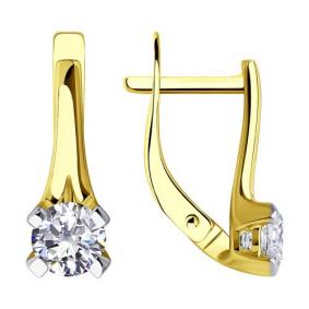 Серьги из лимонного золота Diamant 53-120-00896-1 с фианитом 53-120-00896-1 фото