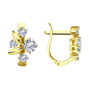 Серьги из лимонного золота Diamant 53-120-01251-1 с фианитом 53-120-01251-1 фото