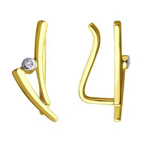 Серьги из лимонного золота Diamant 53-120-01355-1 с фианитом 53-120-01355-1 фото