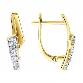 Серьги из лимонного золота Diamant 53-120-01382-1 с фианитом 53-120-01382-1 фото