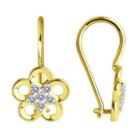 Серьги из лимонного золота Diamant 53-120-01536-1 с фианитом 53-120-01536-1 фото