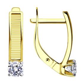 Серьги из лимонного золота Diamant 53-120-01571-1 с фианитом 53-120-01571-1 фото