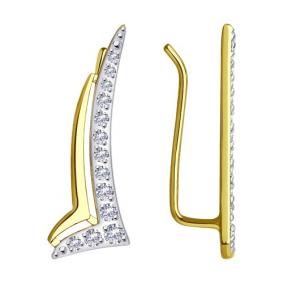 Серьги из лимонного золота Diamant 53-120-01635-1 с фианитом 53-120-01635-1 фото