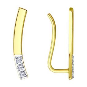 Серьги из лимонного золота Diamant 53-120-01646-1 с фианитом 53-120-01646-1 фото