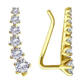 Серьги из лимонного золота Diamant 53-120-01647-1 с фианитом 53-120-01647-1 фото