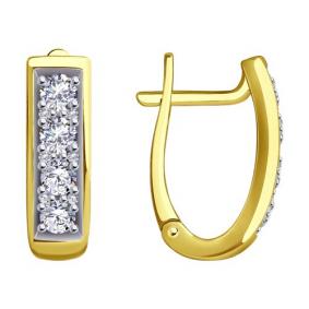 Серьги из лимонного золота Diamant 53-120-01854-1 с фианитом 53-120-01854-1 фото