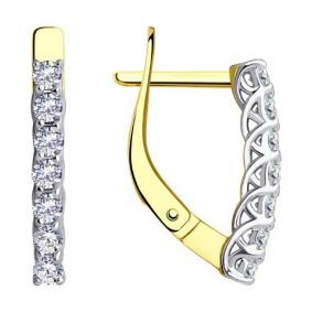 Серьги из лимонного золота Diamant 53-120-01914-1 с фианитом 53-120-01914-1 фото