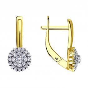 Золотые серьги SOKOLOV 53-120-01945-1 с фианитом 53-120-01945-1 фото