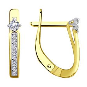 Серьги из лимонного золота Diamant 53-120-01964-1 с фианитом 53-120-01964-1 фото