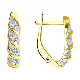Серьги из лимонного золота Diamant 53-120-02315-1 с фианитом 53-120-02315-1 фото