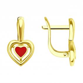 Серьги из лимонного золота Diamant 53-120-02610-1 с эмалью 53-120-02610-1 фото