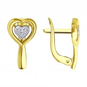 Золотые серьги SOKOLOV 53-120-02773-1 с фианитом 53-120-02773-1 фото