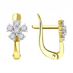 Золотые серьги SOKOLOV 53-120-02802-1 с фианитом 53-120-02802-1 фото