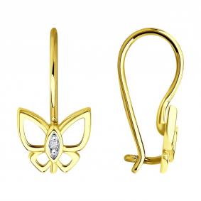 Золотые серьги SOKOLOV 53-120-02808-1 с фианитом 53-120-02808-1 фото