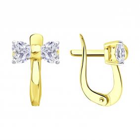 Золотые серьги SOKOLOV 53-120-02846-1 с фианитом 53-120-02846-1 фото