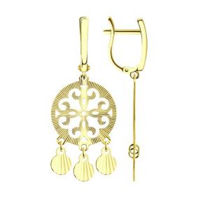 Серьги из лимонного золота Diamant 53-121-02095-1 53-121-02095-1 фото