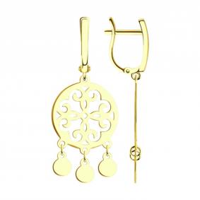 Серьги из лимонного золота Diamant 53-121-02095-2 53-121-02095-2 фото