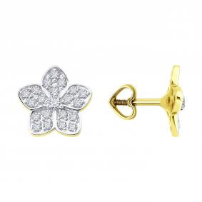 Золотые серьги Diamant 53-122-02838-1 с фианитом 53-122-02838-1 фото