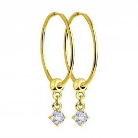 Золотые серьги SOKOLOV 53-124-01191-2 с фианитом 53-124-01191-2 фото