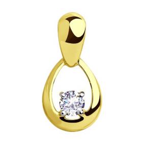 Подвеска из лимонного золота Diamant 53-130-00213-1 с фианитом 53-130-00213-1 фото
