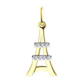 Подвеска из лимонного золота SOKOLOV 53-130-00626-1 с фианитом 53-130-00626-1 фото