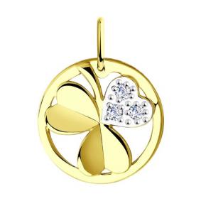 Подвеска из лимонного золота Diamant 53-130-00669-1 с фианитом 53-130-00669-1 фото
