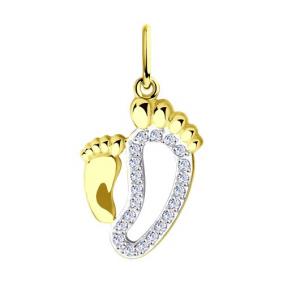 Подвеска из лимонного золота Diamant 53-130-00699-1 с фианитом 53-130-00699-1 фото