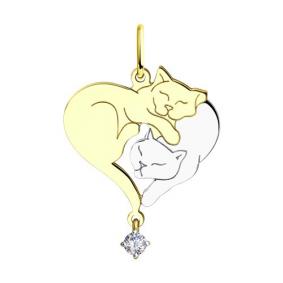 Подвеска из лимонного золота Diamant 53-130-00716-1 с фианитом 53-130-00716-1 фото