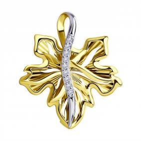 Подвеска из лимонного золота Diamant 53-130-00753-1 с фианитом 53-130-00753-1 фото